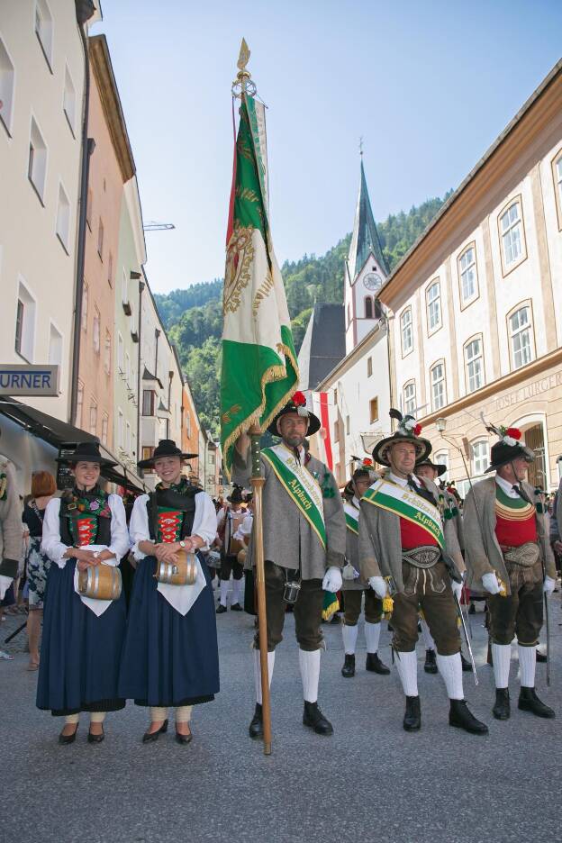 Schützenkompanie Alpbach beim Bezirksmusikfest in Rattenberg - 17.07.2022